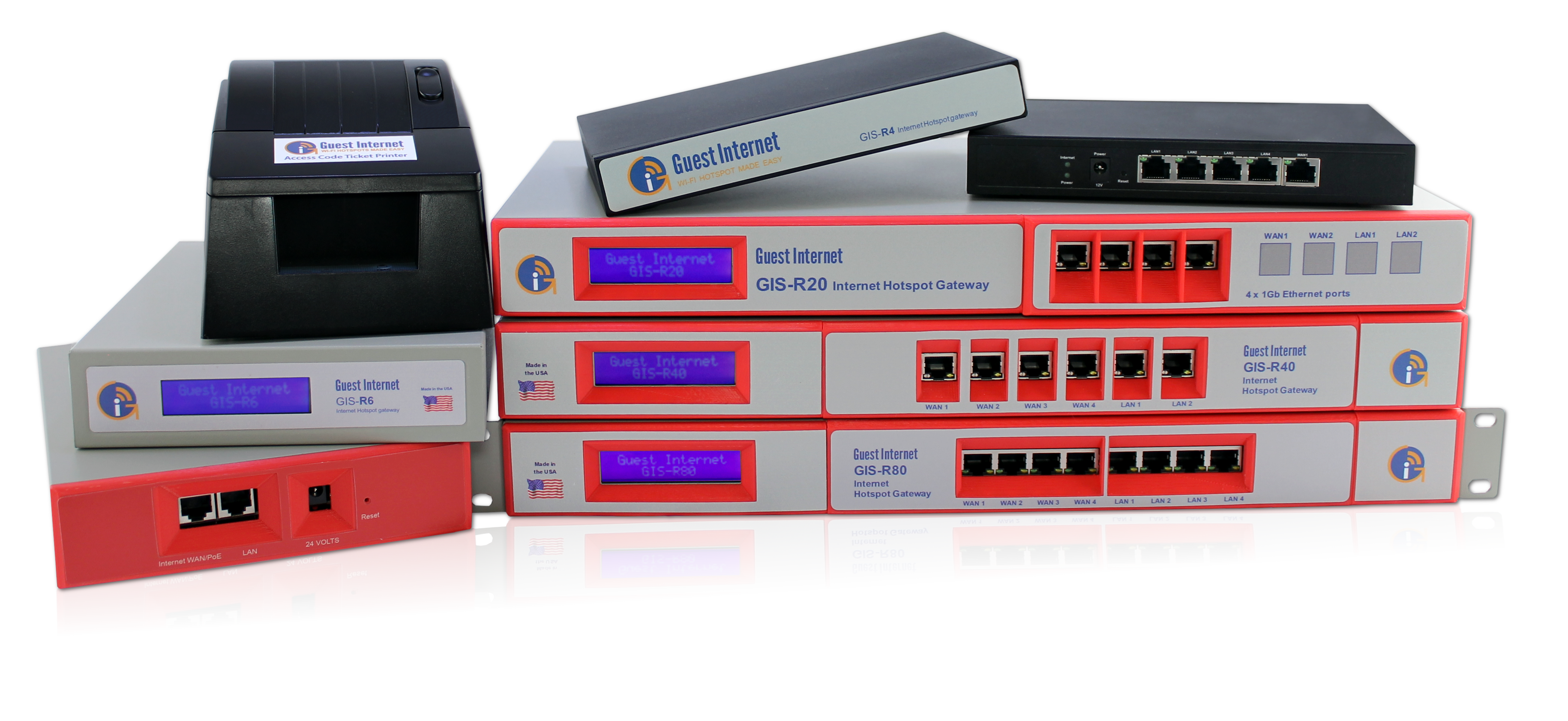 Guest Internet hotspot gateway products